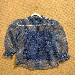 Pure organza top with cotton slip